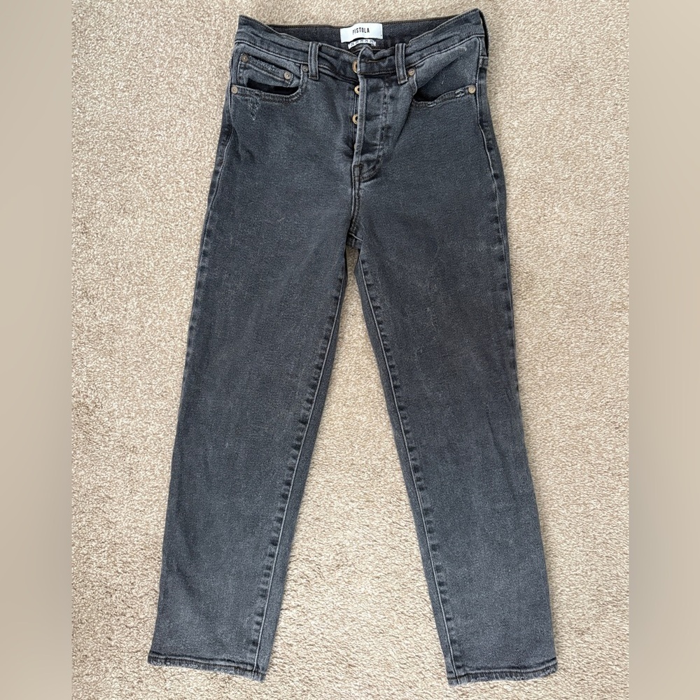 Pistola Charlie High Rise Straight Leg Cropped Jeans Memento Y2K Grunge Style - Picture 2 of 8